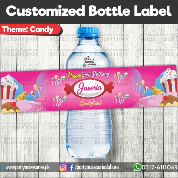 Candy-land theme Customized Bottle Label wraps
