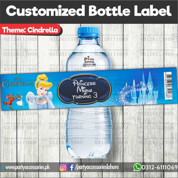 Cinderella theme Customized Bottle Label wraps