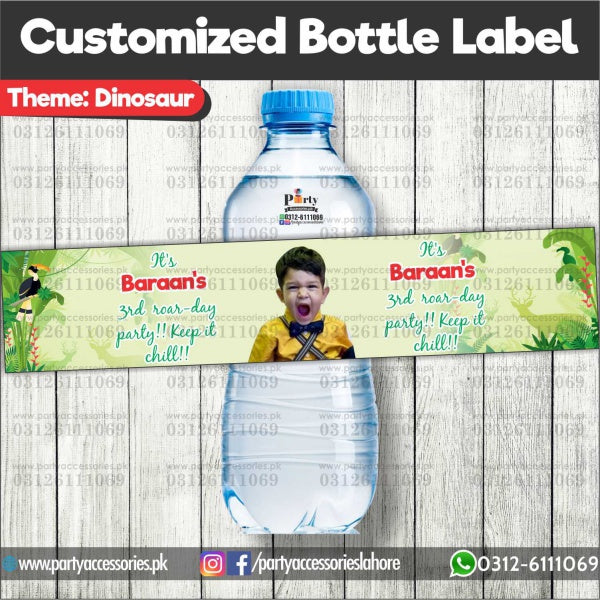 Dinosaur theme Customized Bottle Label