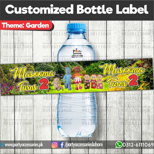 In the Night Garden theme Customized Bottle Label wraps for table decoration
