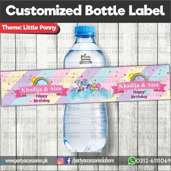 Little Pony theme Customized Bottle Label wraps