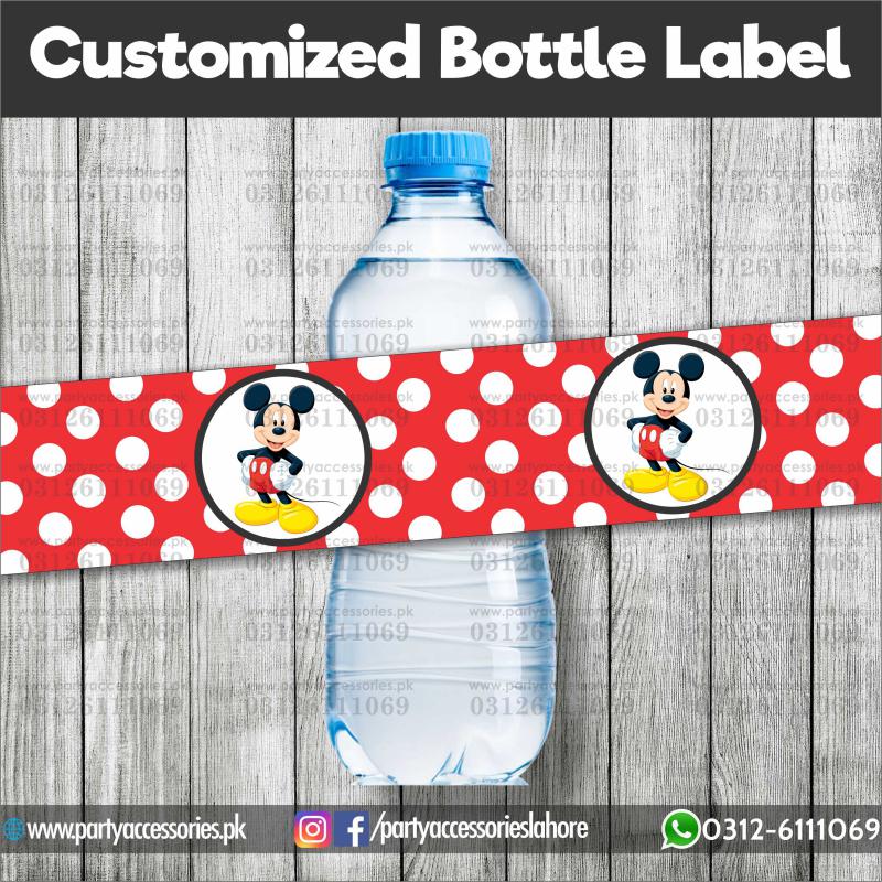 Mickey Mouse theme Customized Bottle Labels for table decoration