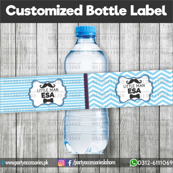 Little Man theme Customized Bottle Label wraps