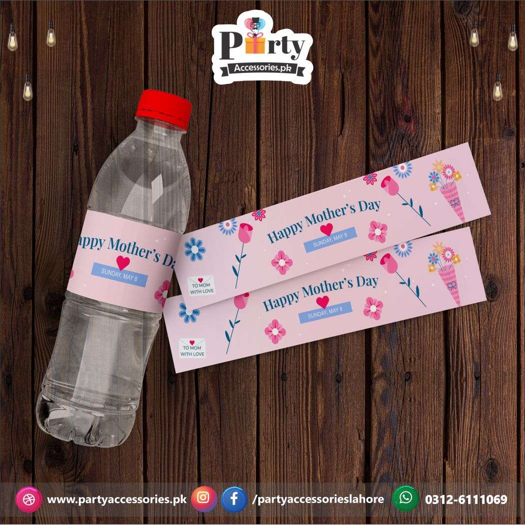 Happy mothers day | Mother day Bottle labels | Mother's day table decoration