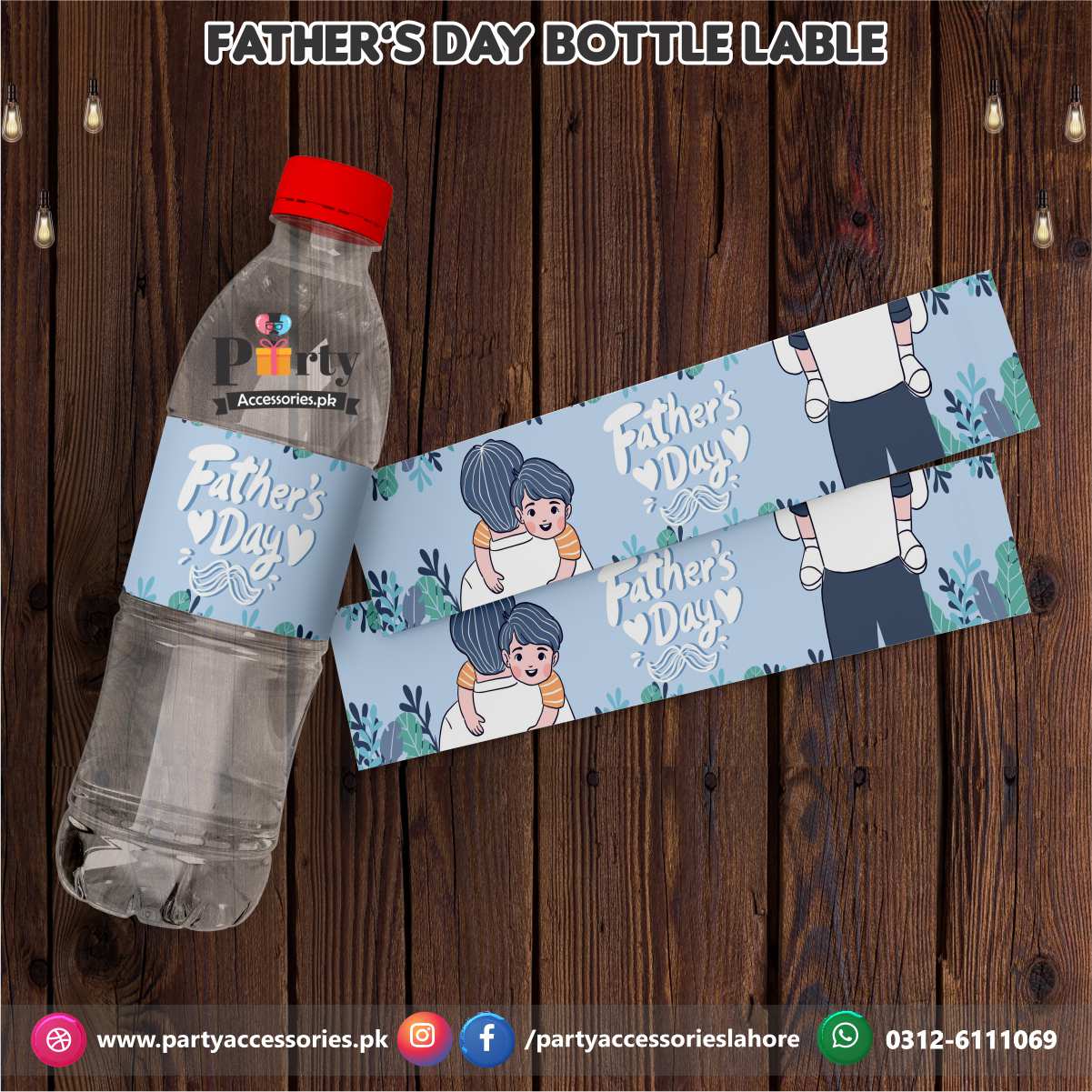 Fathers day Table decorations | Happy Father's day Bottle labels