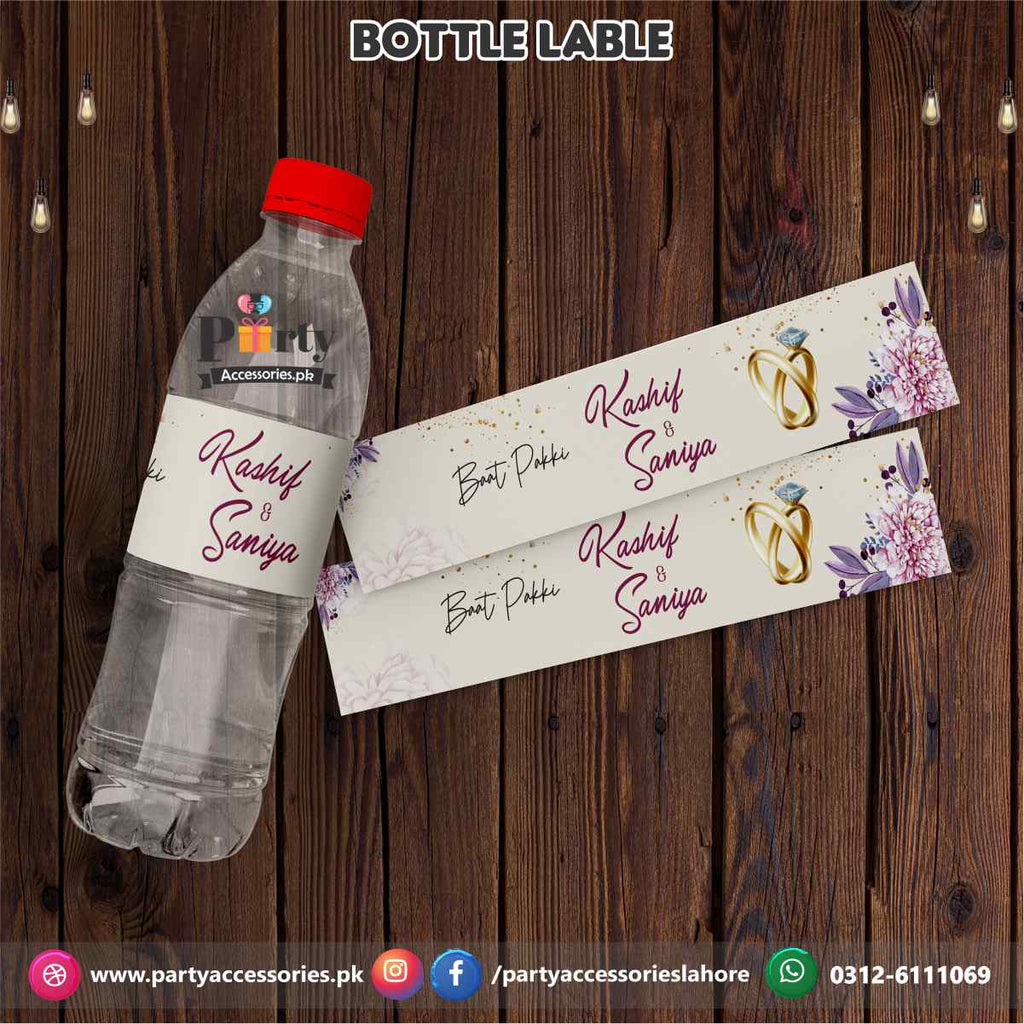 baat pakki bottle label wraps table decorations