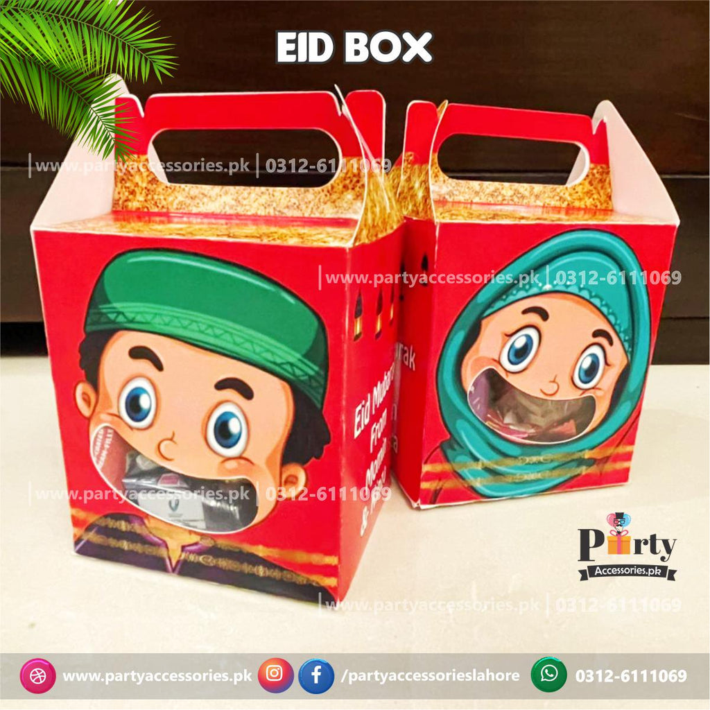Customized Eid Goody Boxes | Eid Mubarak Favor Boxes with transparent Window