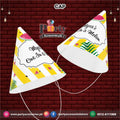 Cone shape caps in One in a melon theme birthday party 