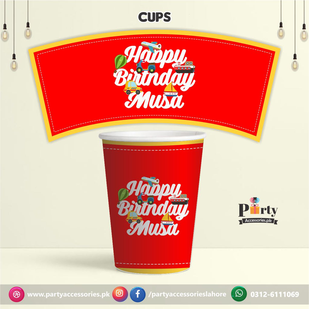 Transport theme party Customized disposable Paper CUPS