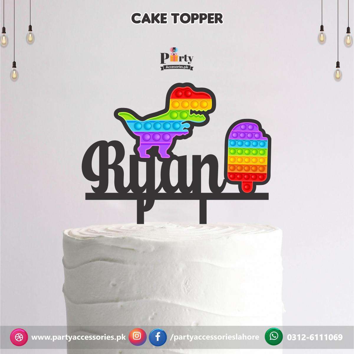 Pop It Party theme Customized wooden cake topper
