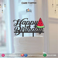 Customized One in a melon theme cake topper on wood