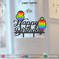 Customized Pop It Party theme wooden cake topper