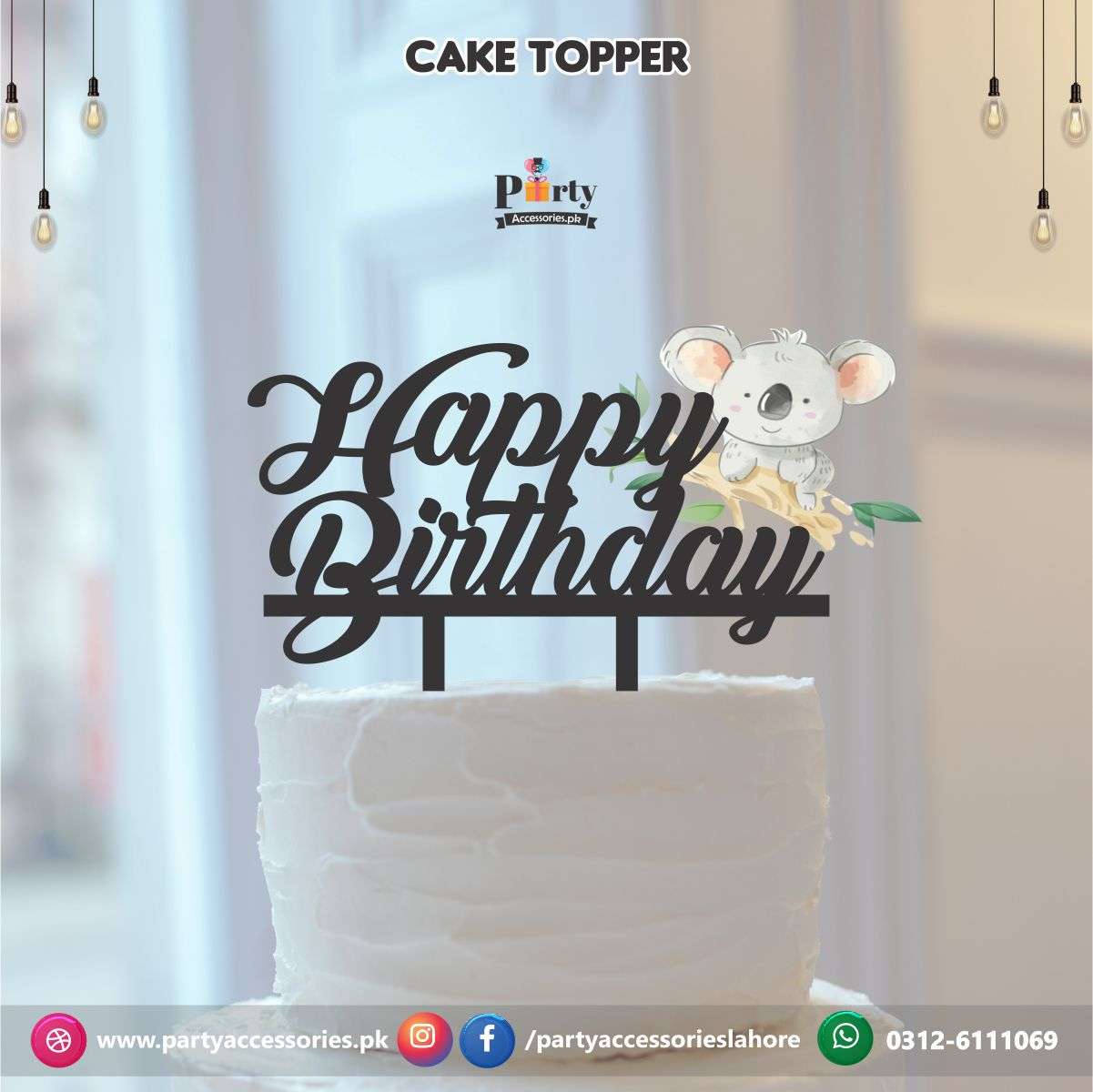 Wild One theme birthday Cake topper on wood 
