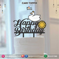 Swan theme cake topper customized on wooden