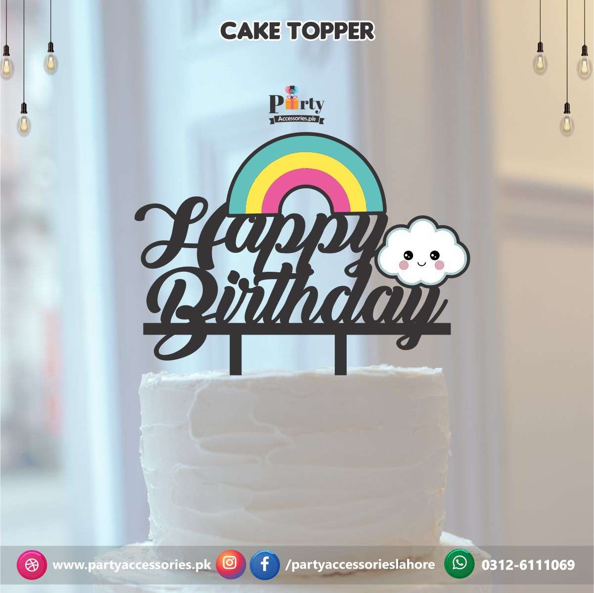 rainbow birthday cake topper