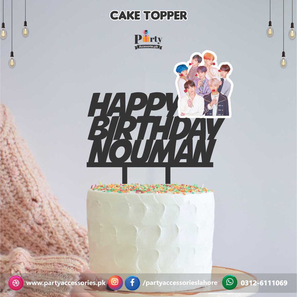BTS theme birthday party cake topper