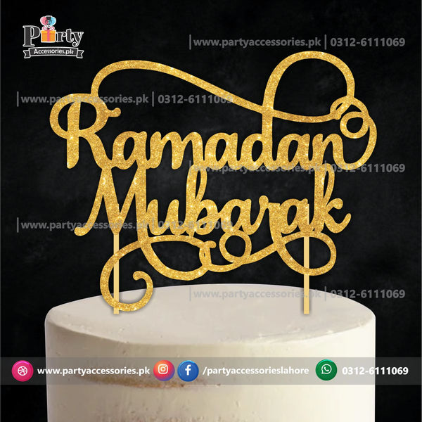 Ramadan Decorations 2023 | Ramadan Mubarak Cake topper glitter