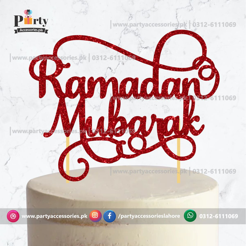 Ramadan Decorations 2025 | Ramadan Mubarak Cake topper glitter