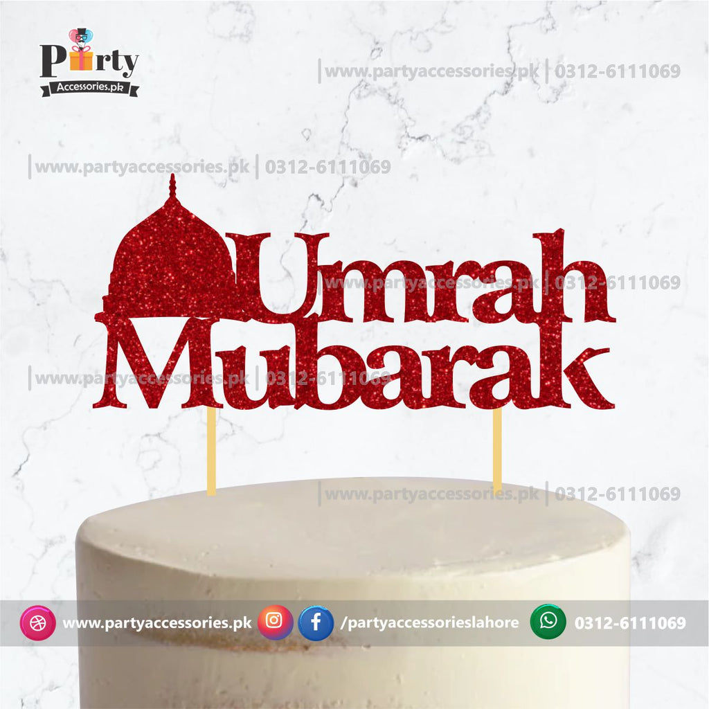 Umrah Mubarak Cake topper in English