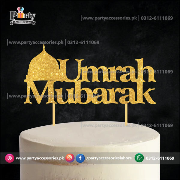 Umrah Mubarak Cake topper in English