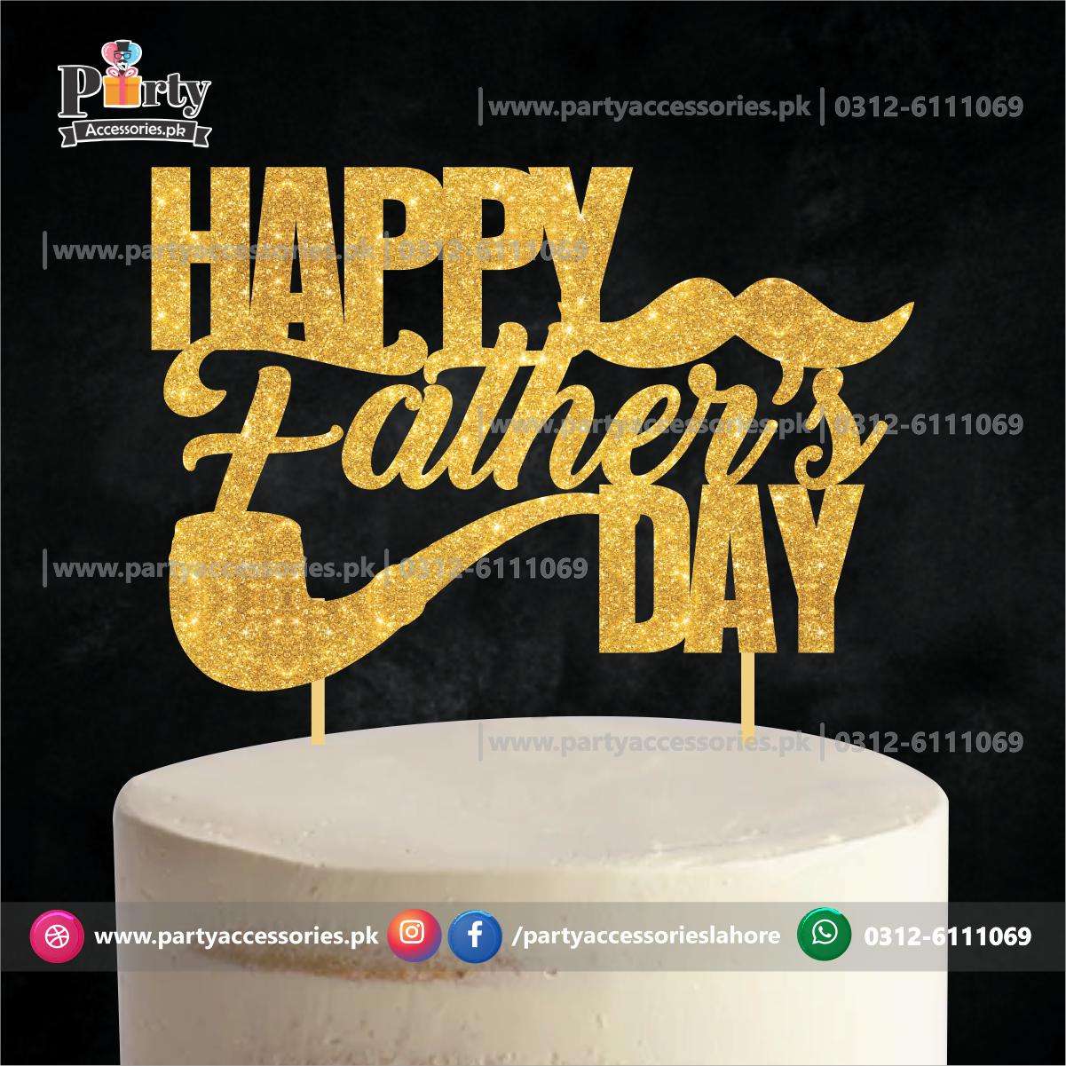 Happy Father's day glitter cake topper | Fathers day cake toppers