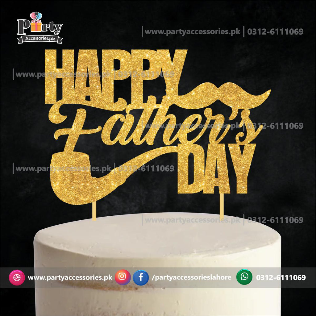 Happy Father's day glitter cake topper | Fathers day cake toppers