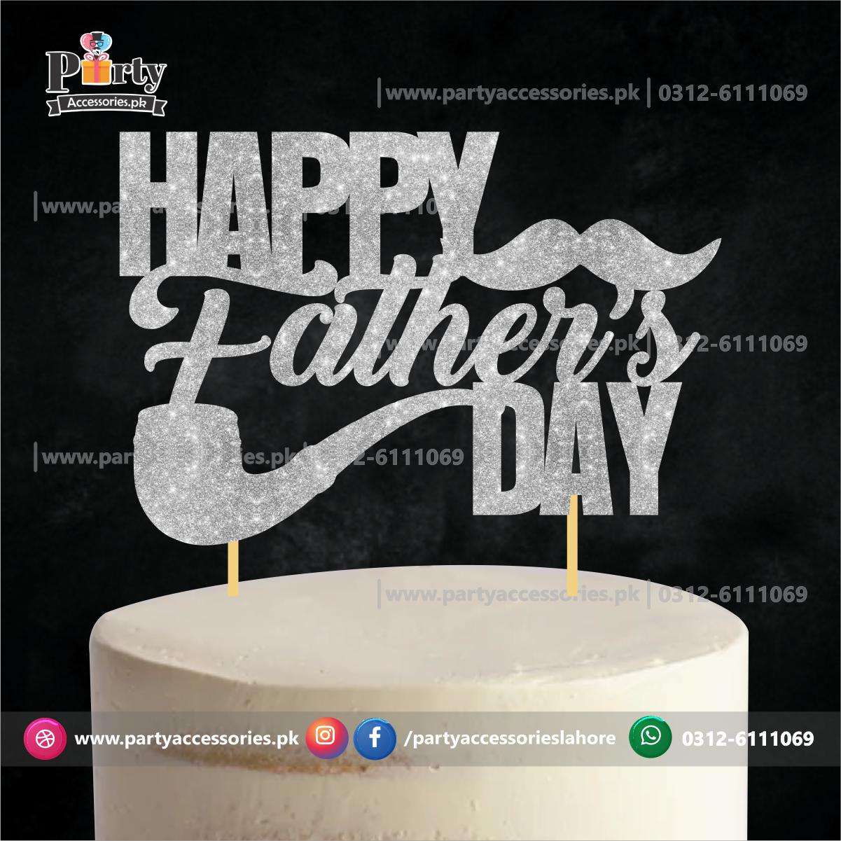 Happy Father's day glitter cake topper | Fathers day cake toppers