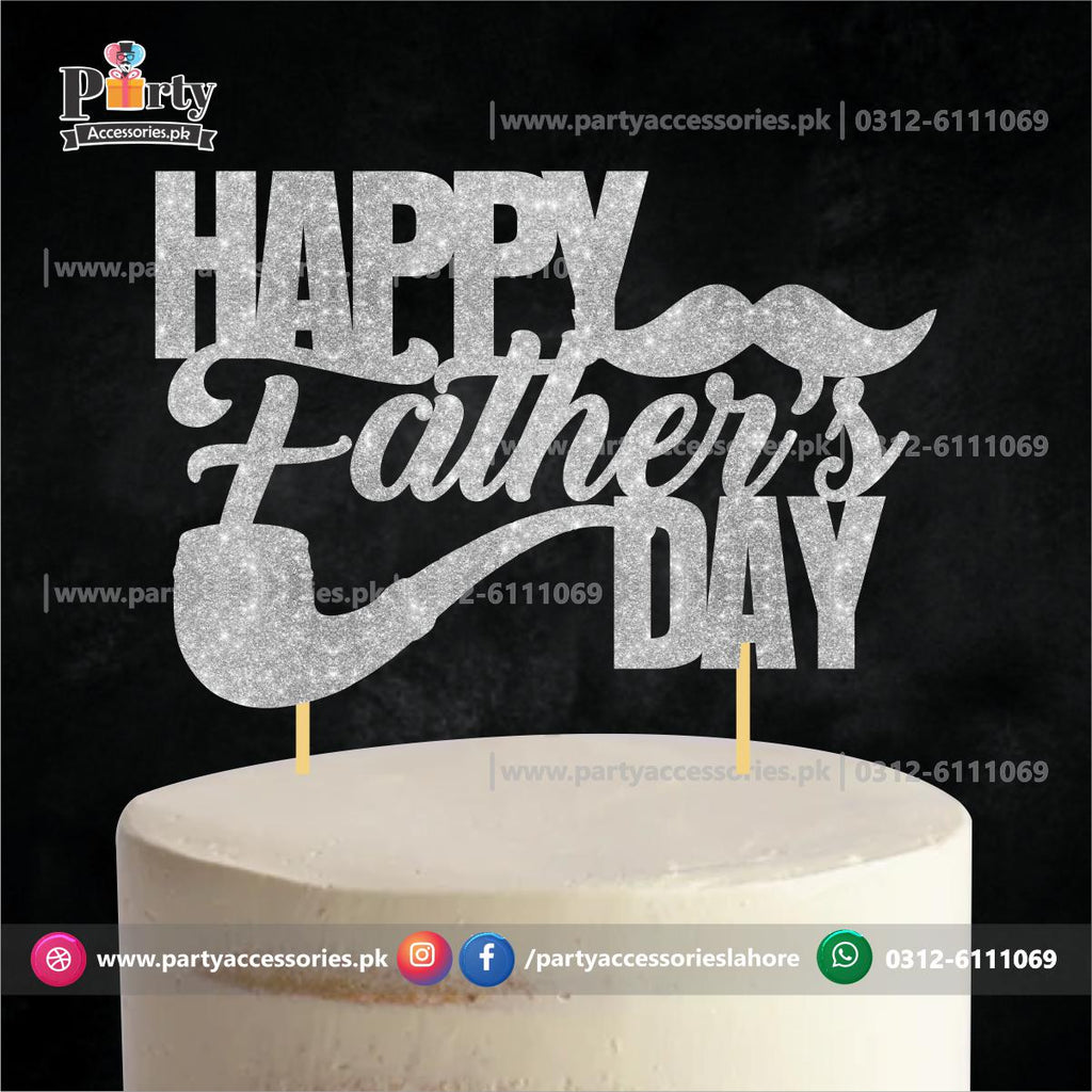 Happy Father's day glitter cake topper | Fathers day cake toppers