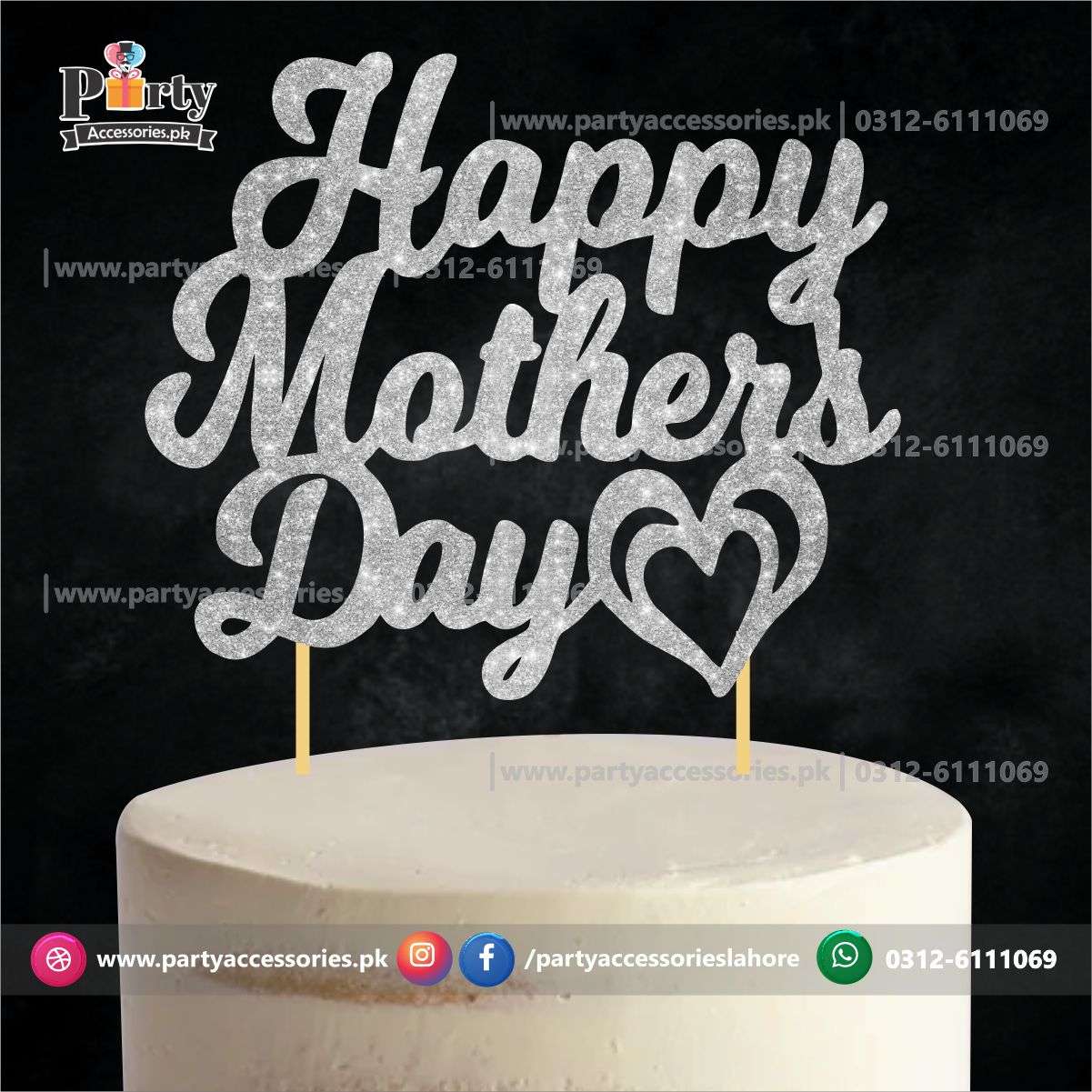 Happy Mother's day Glitter Cake topper