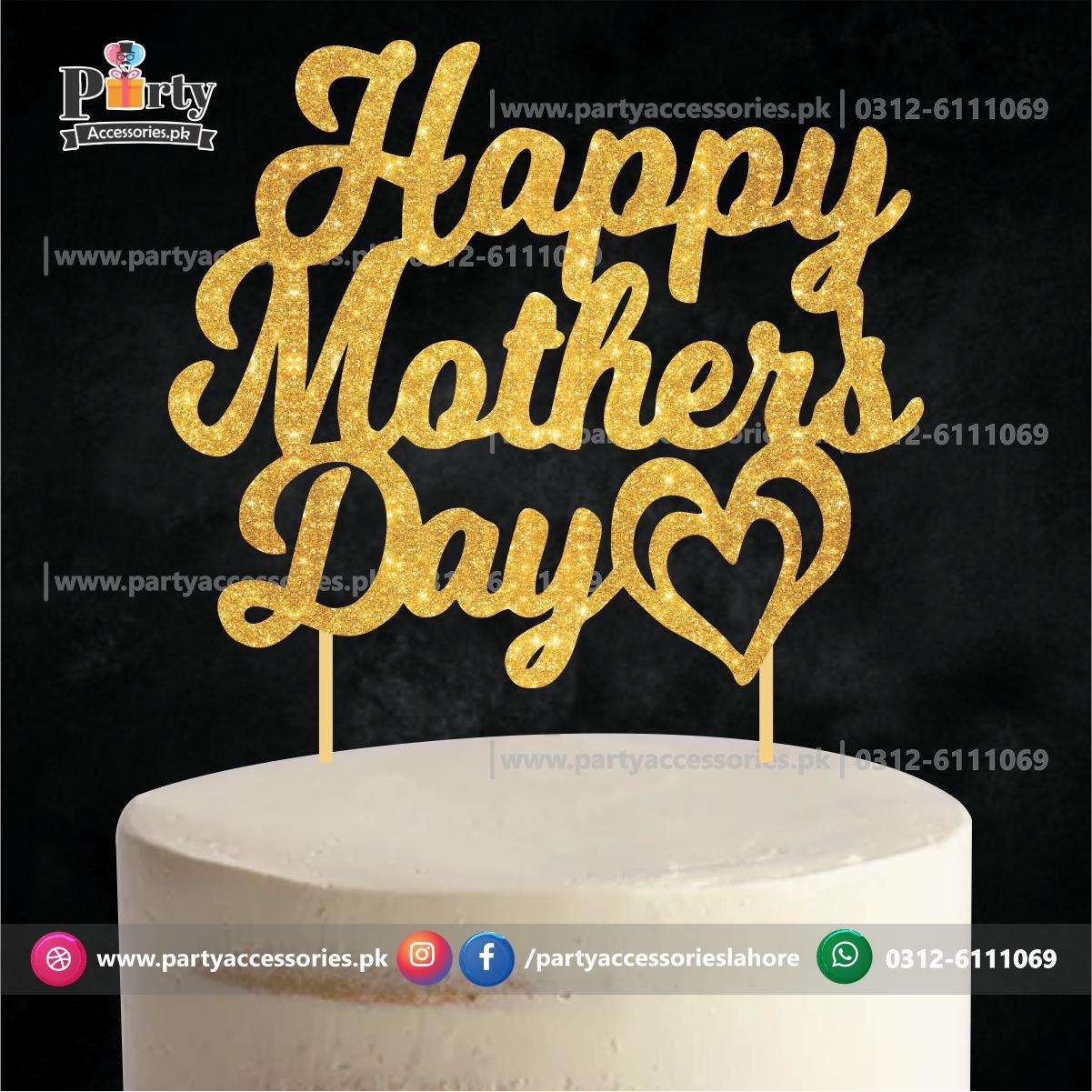 Happy Mother's day Glitter Cake topper