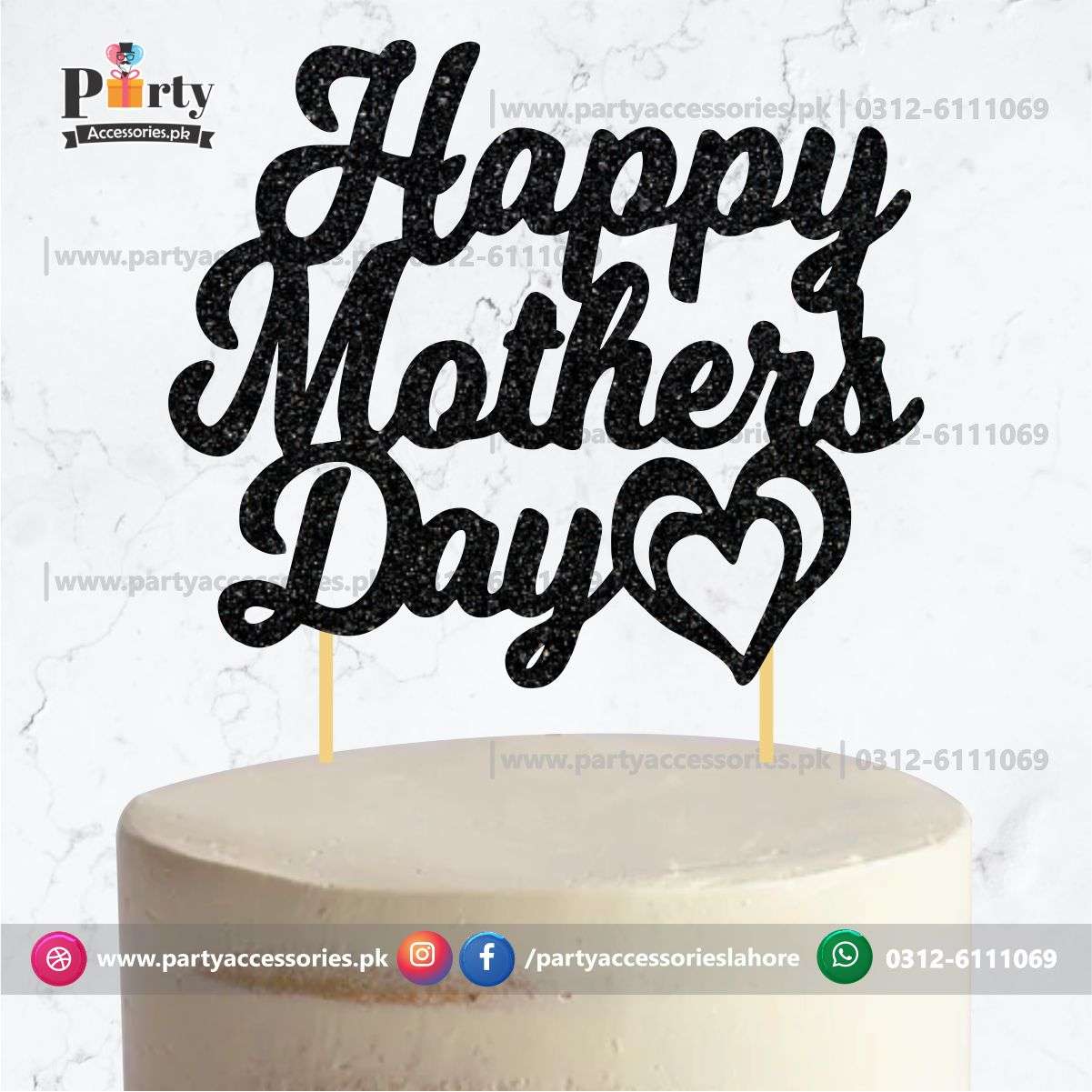 Happy Mother's day Glitter Cake topper