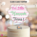 Customized One in a melon theme birthday cake topper on card