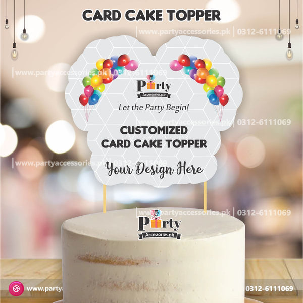 Customized cake topper | card cake topper