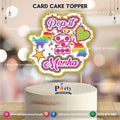 Pop It Party theme birthday cake topper customized on card