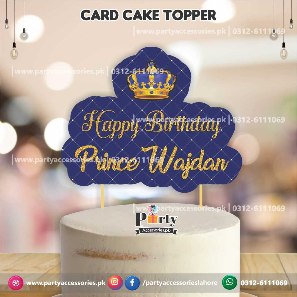 The Party Shoppy Royal Prince Crown Theme Happy Birthday Decorations Party  Cake Topper and 1ft Cutouts Combo Cake Topper Price in India - Buy The  Party Shoppy Royal Prince Crown Theme Happy