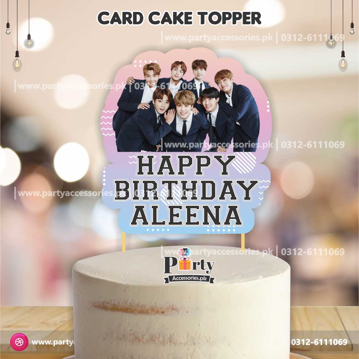 bts theme cake topper