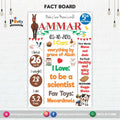 Customized Farm animals theme birthday Fact board / Milestone Board