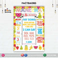 Tutti Fruiti theme Fact board / Milestone Board / Chalkboard customized in white