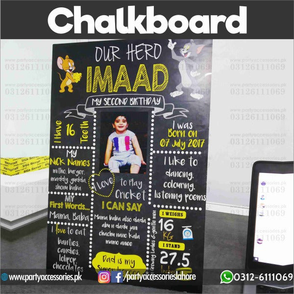 Customized Tom and Jerry first birthday Fact board / Milestone Board