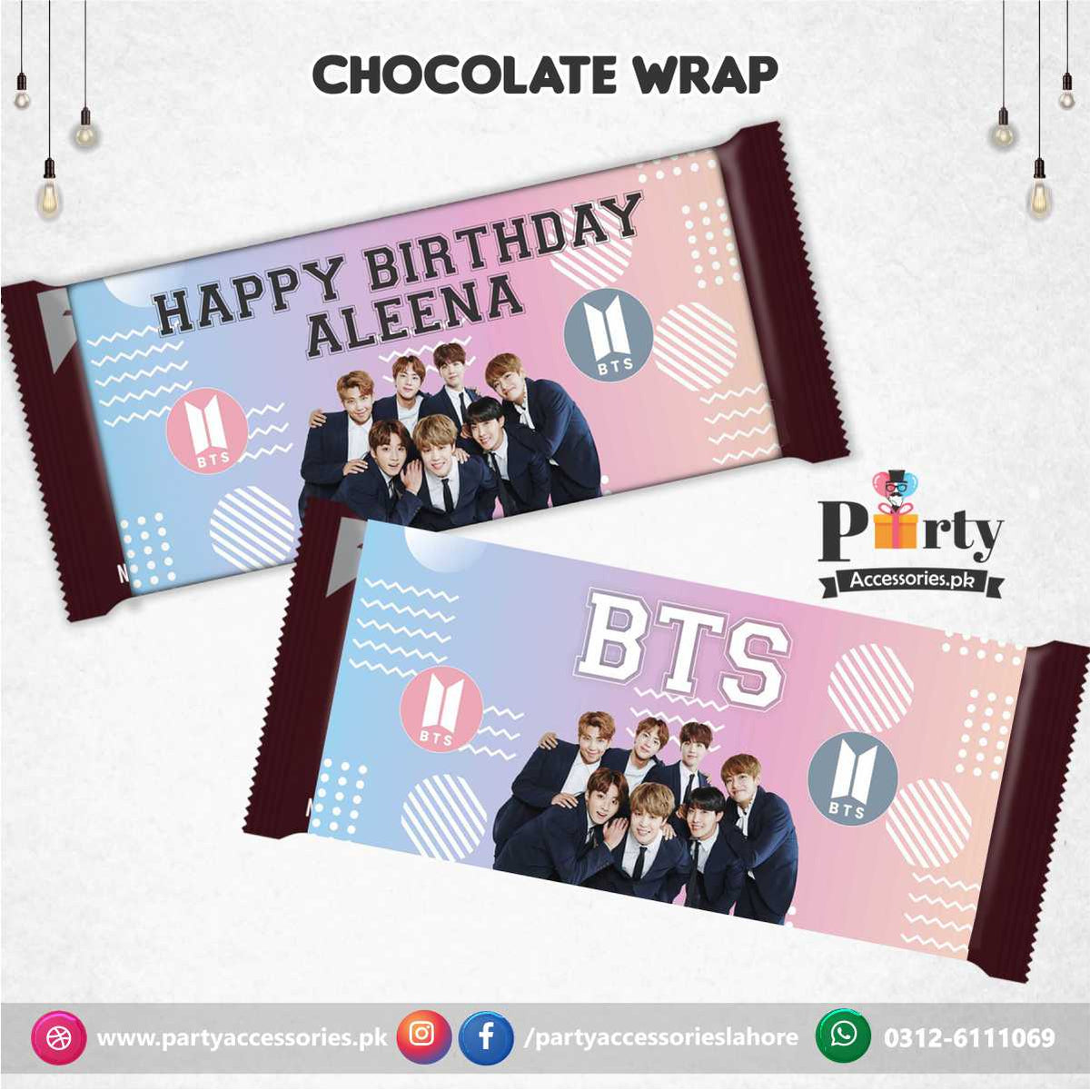 Wrapper Bts Customized BTS theme Birthday party chocolate wraps (6 pcs ...