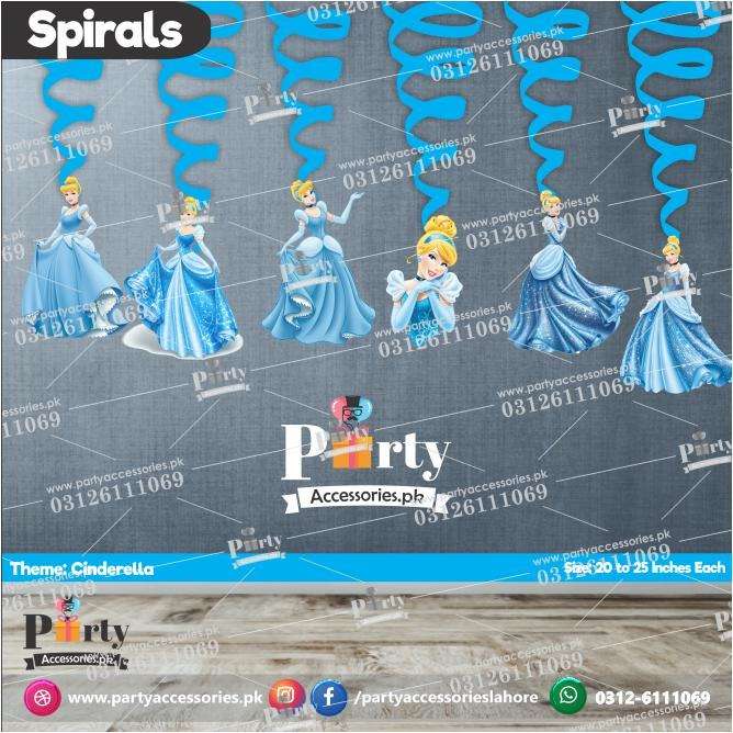 Spiral Hanging swirls in Cindrella theme birthday party decorations