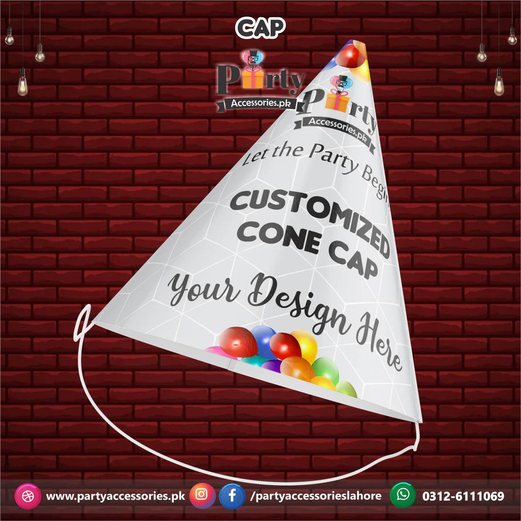 Customized Cone shaped birthday Caps | Pack of 6