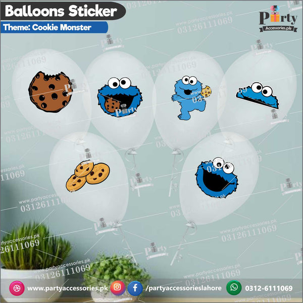 Cookie Monster theme transparent balloons with stickers 