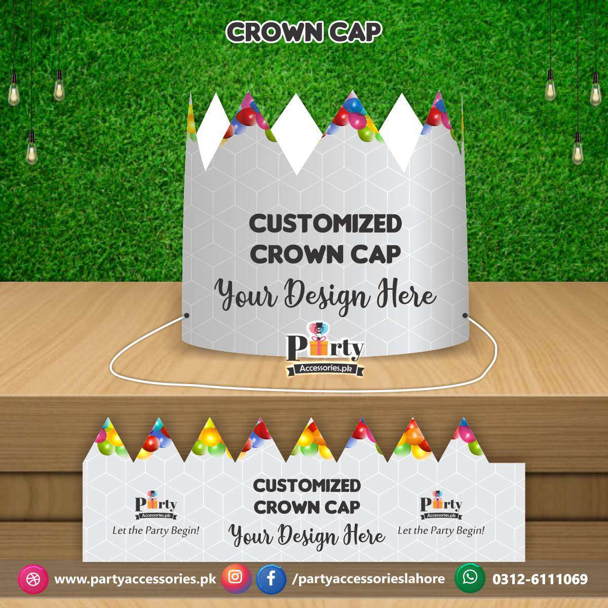 Customized crown shape cap for birthday Boy /Girl