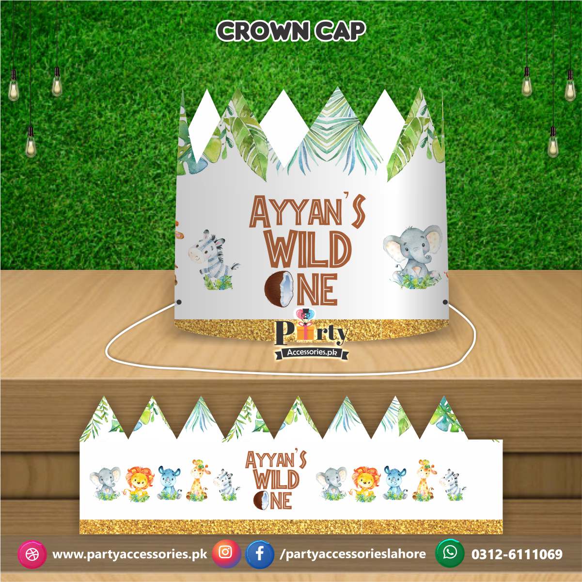 Crown Cap in Wild One theme customized for the birthday BOY