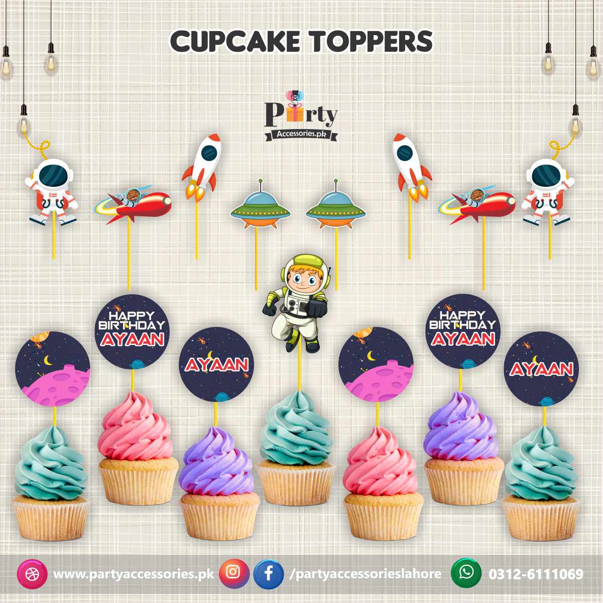 outerspace cupcake toppers