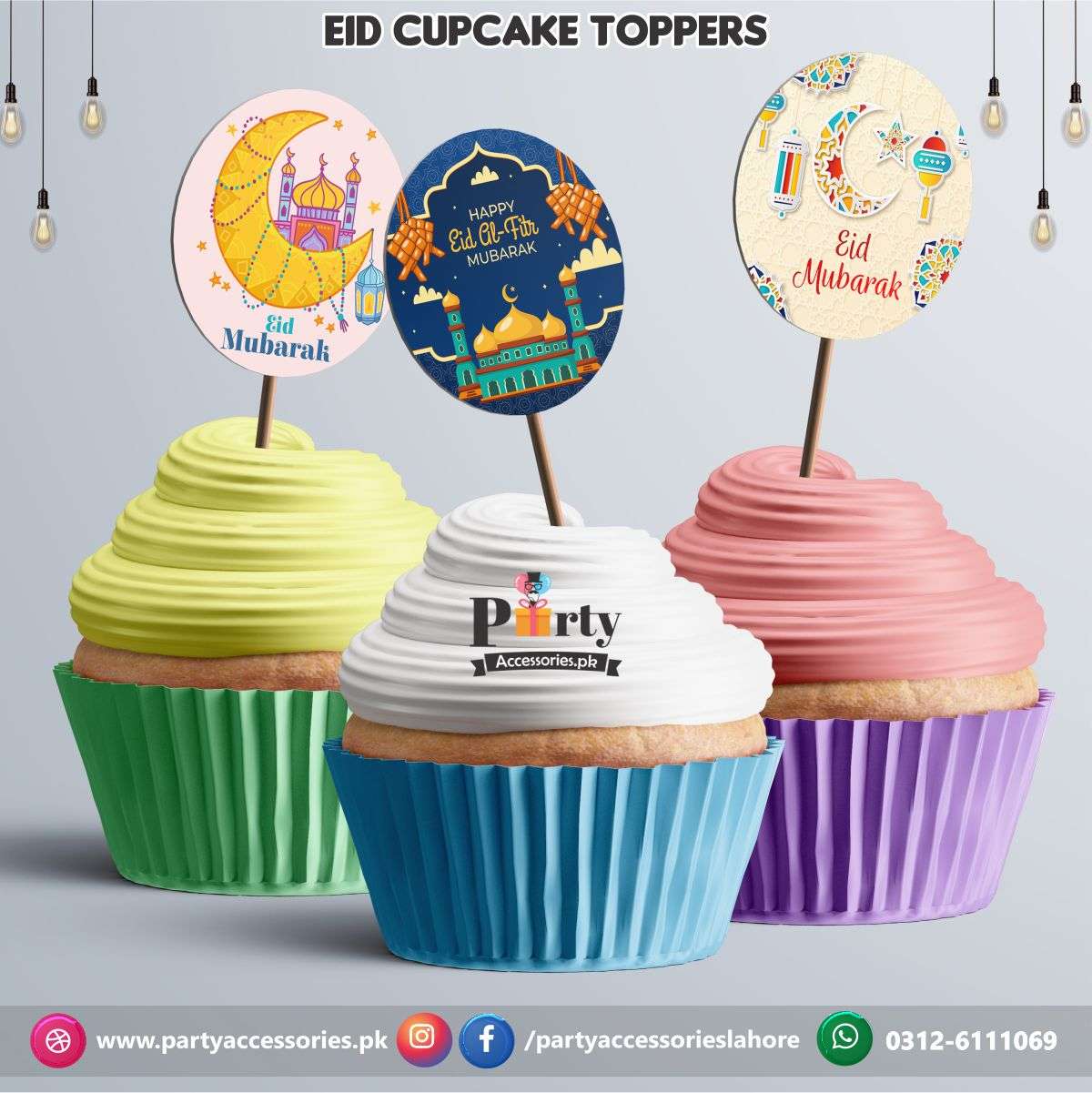 Eid Mubarak Cupcake toppers