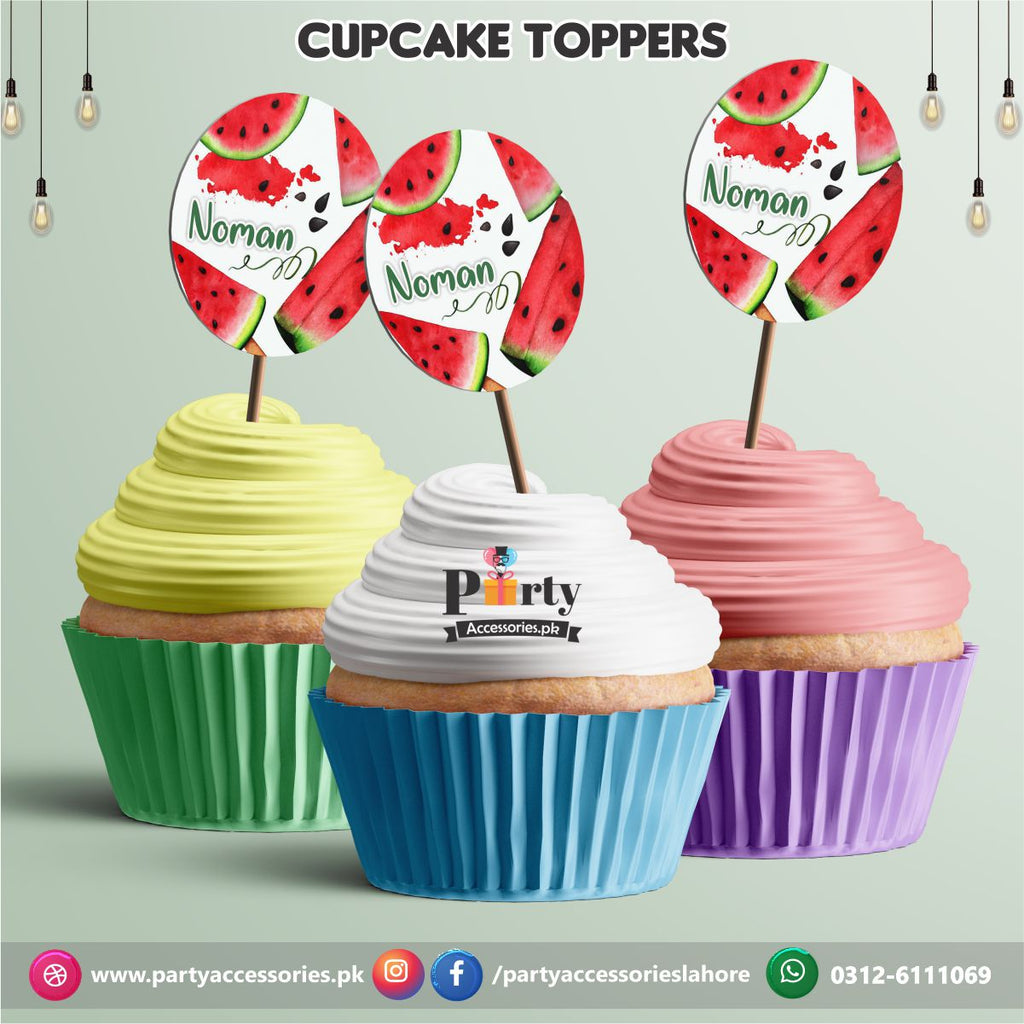 One in a  melon theme party | cupcake Toppers