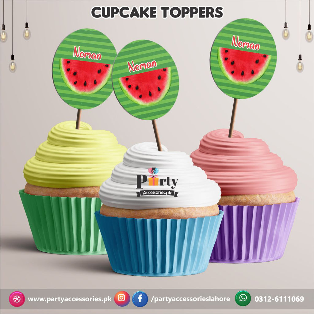 One in a  melon theme party | cupcake Toppers