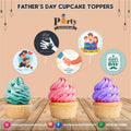 Fathers day decorations | Happy Father's day cupcake toppers set in beautiful colors
